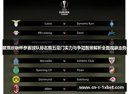 聚焦欧联杯参赛球队排名前五豪门实力与争冠前景解析全面观察走势